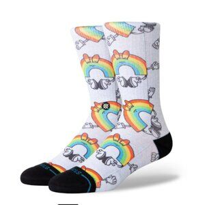 STANCE Rainbow Vibeon Poly Crew Socks Adult Size Large NWT